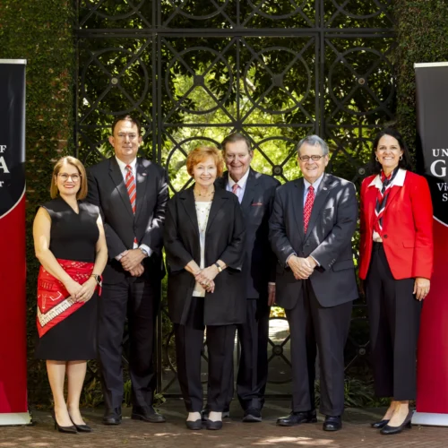 During a private ceremony on April 17, Melvin Douglas “Doug” Ivester surprised his wife by revealing the University of Georgia School of Nursing will be named in her honor as the Victoria Kay Ivester School of Nursing.