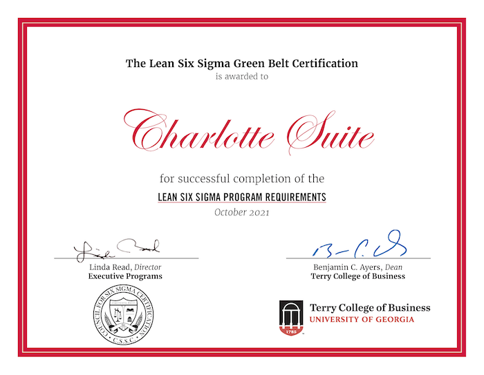 Lean Six Sigma Green Belt Certificate