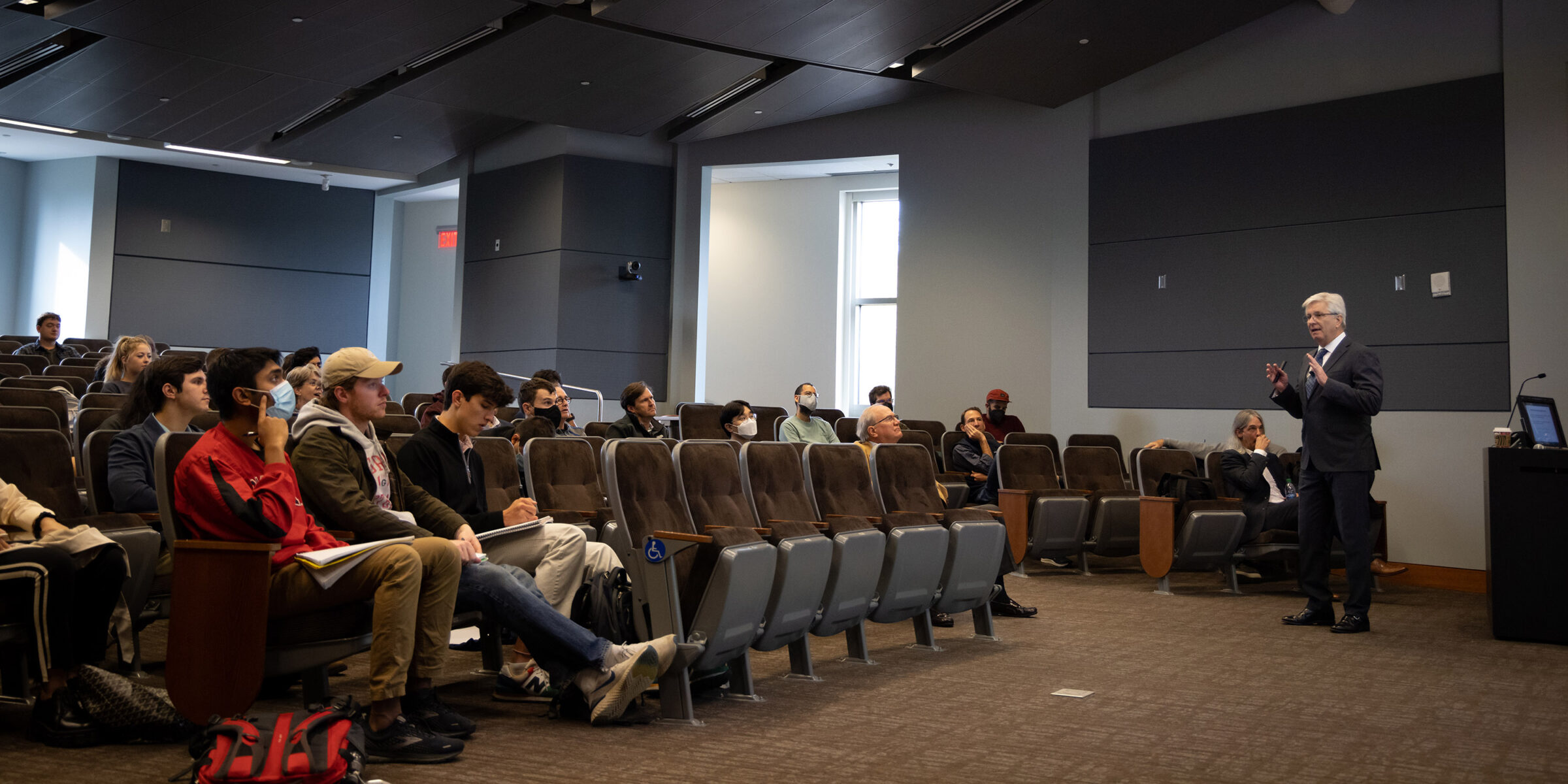 Students attend the Wright Lecture.