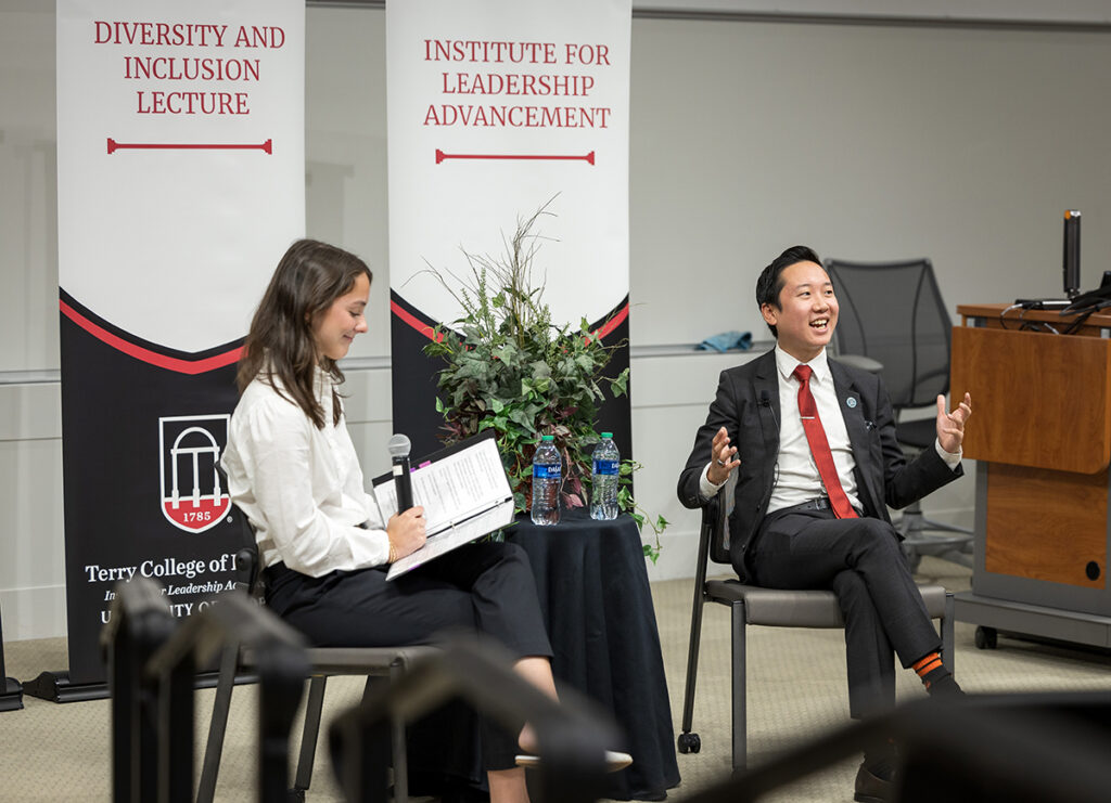 ILA hosts on Jonathan “JT” Wu as a part of the Diversity and Inclusion Lecture Series in Orkin Hall on Monday, October 16, 2023 in Athens, GA.