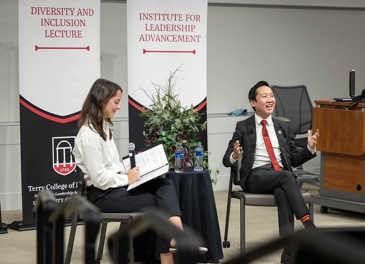 ILA hosts on Jonathan “JT” Wu as a part of the Diversity and Inclusion Lecture Series in Orkin Hall on Monday, October 16, 2023 in Athens, GA.