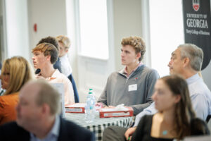 Engaged students listen to a presentation