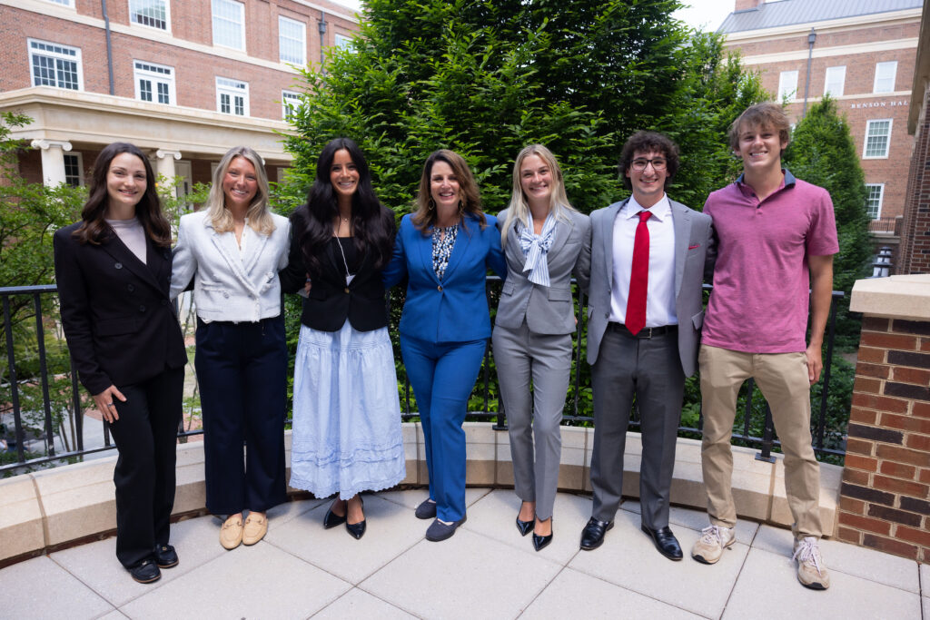Winners of the Terry College Top Dawgs Sales Competition pose for photos.