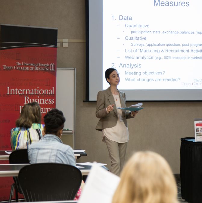 Holly J. Alderman presents at the 2015 Georgia Association of International Educators conference.