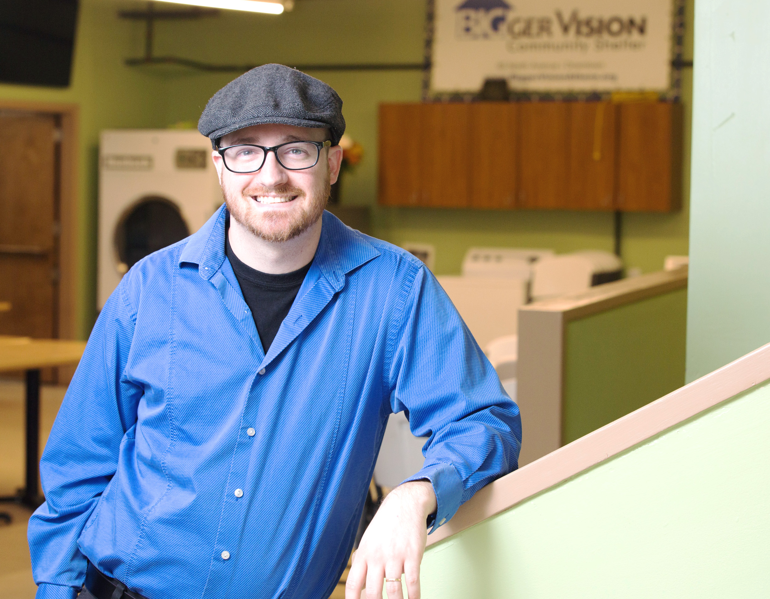 Andrew Wilkin poses for a photo at the Bigger Vision nonprofit organization