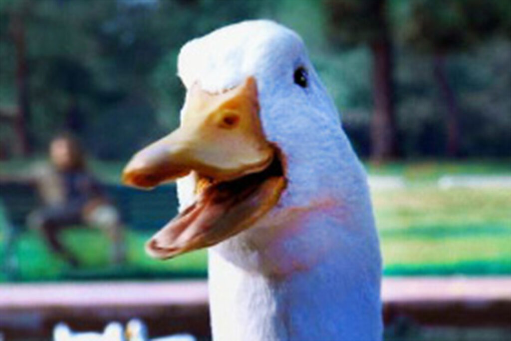 An archival Image of the Aflac duck.