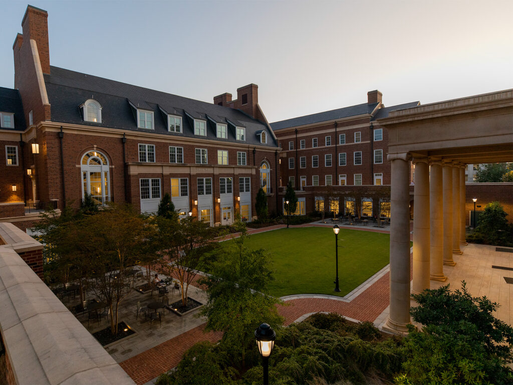 twilight photo of the UGA Business Learning Community