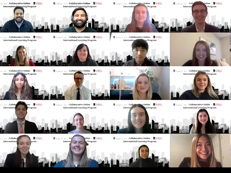 Students participate in Terry College's first Collaborative Online International Learning program.