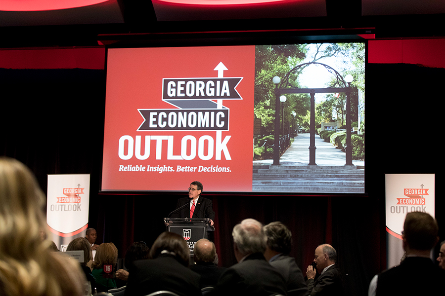 UGA President Jere Morehead speaking at Georgia Economic Outlook 2019