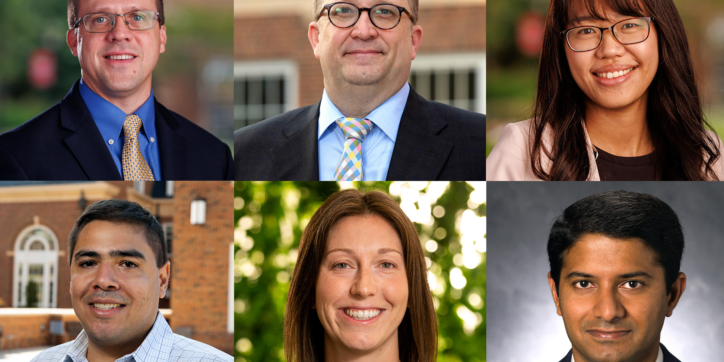 From top left headshots of James Conklin, David Eckles, Sze-Han (Joanna) Lin, Megan Skira, Julio Sevilla and Santhosh Ramlingegowda