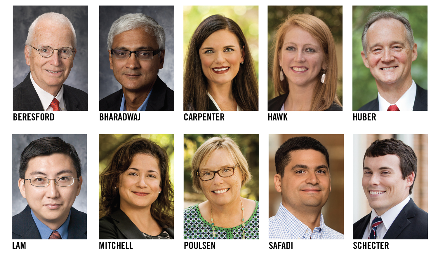 Headshots of the Terry faculty that were recognized during the Spring 2019 semester.