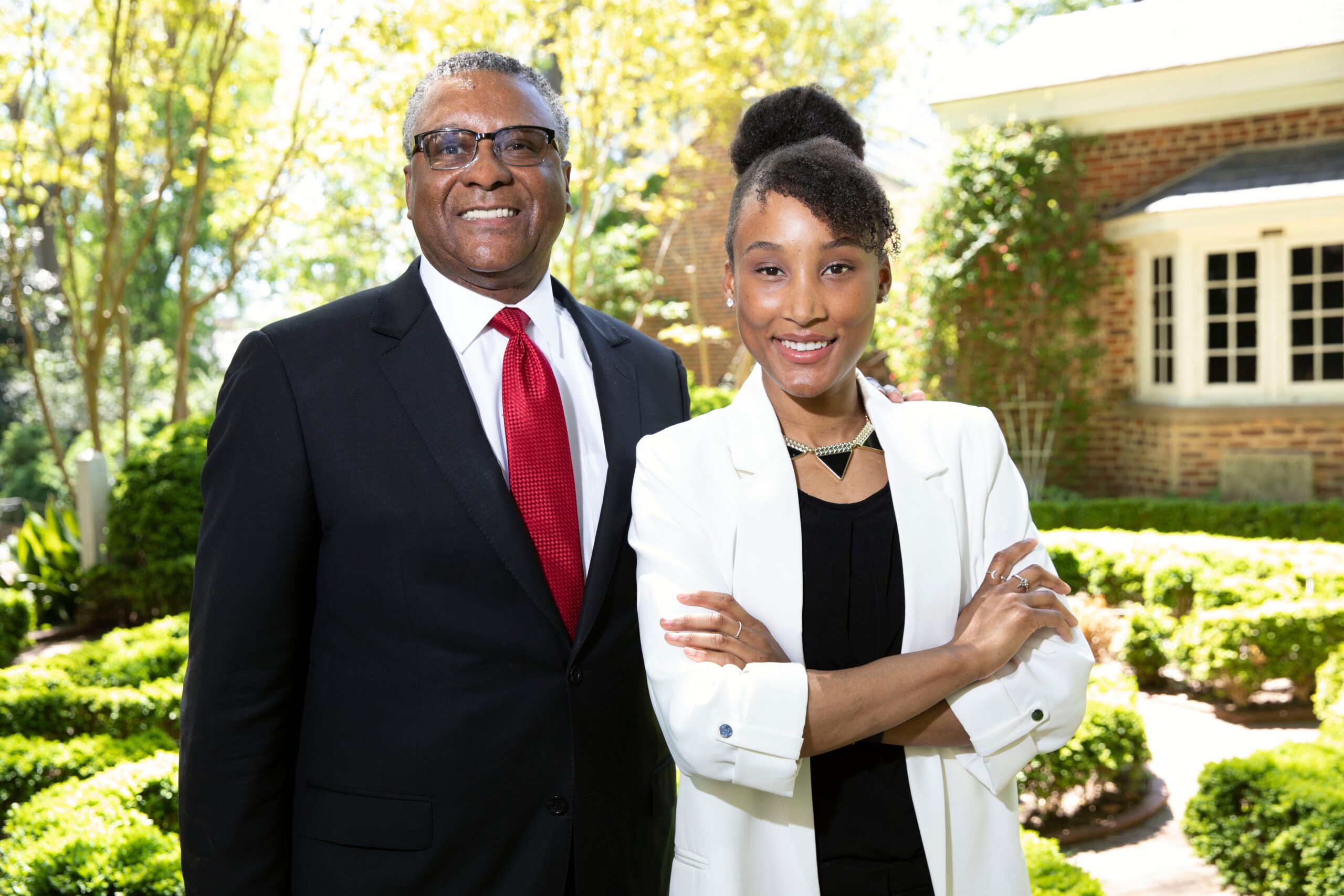 John W. Jackson poses with his daughter