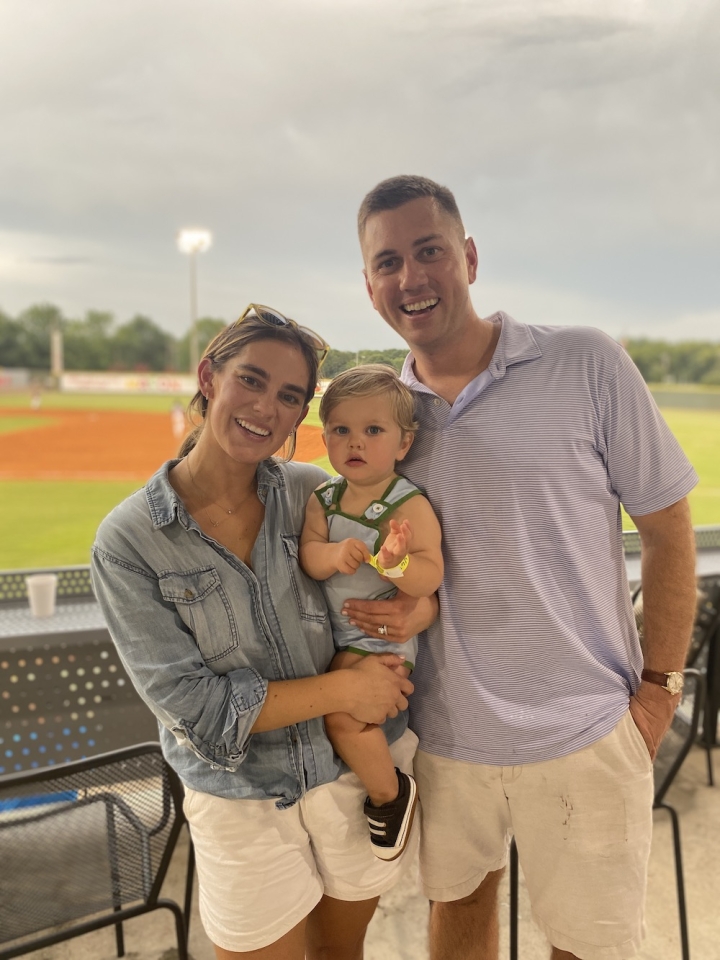 Keyes with his wife and child