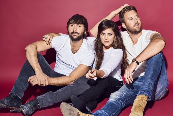 Members of the band Lady Antebellum pose for a photo.