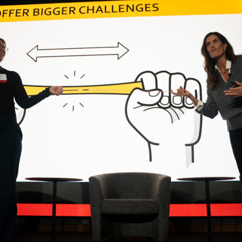 OB PROFESSIONAL WOMENS CONFERENCE 2025 176 Two women presenting a powerpoint presentation