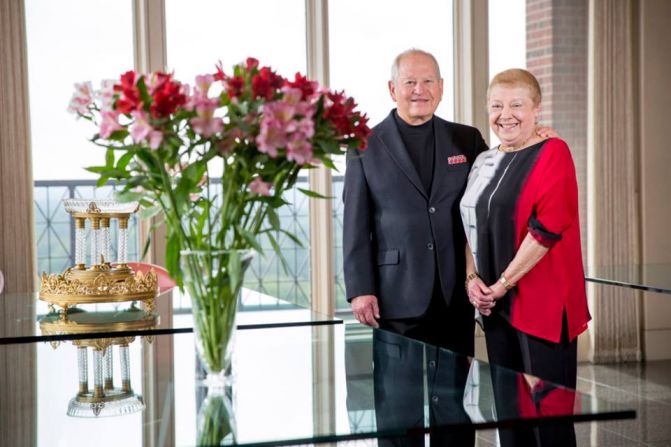 Sanford and Barbara Orkin pose together for a photo.