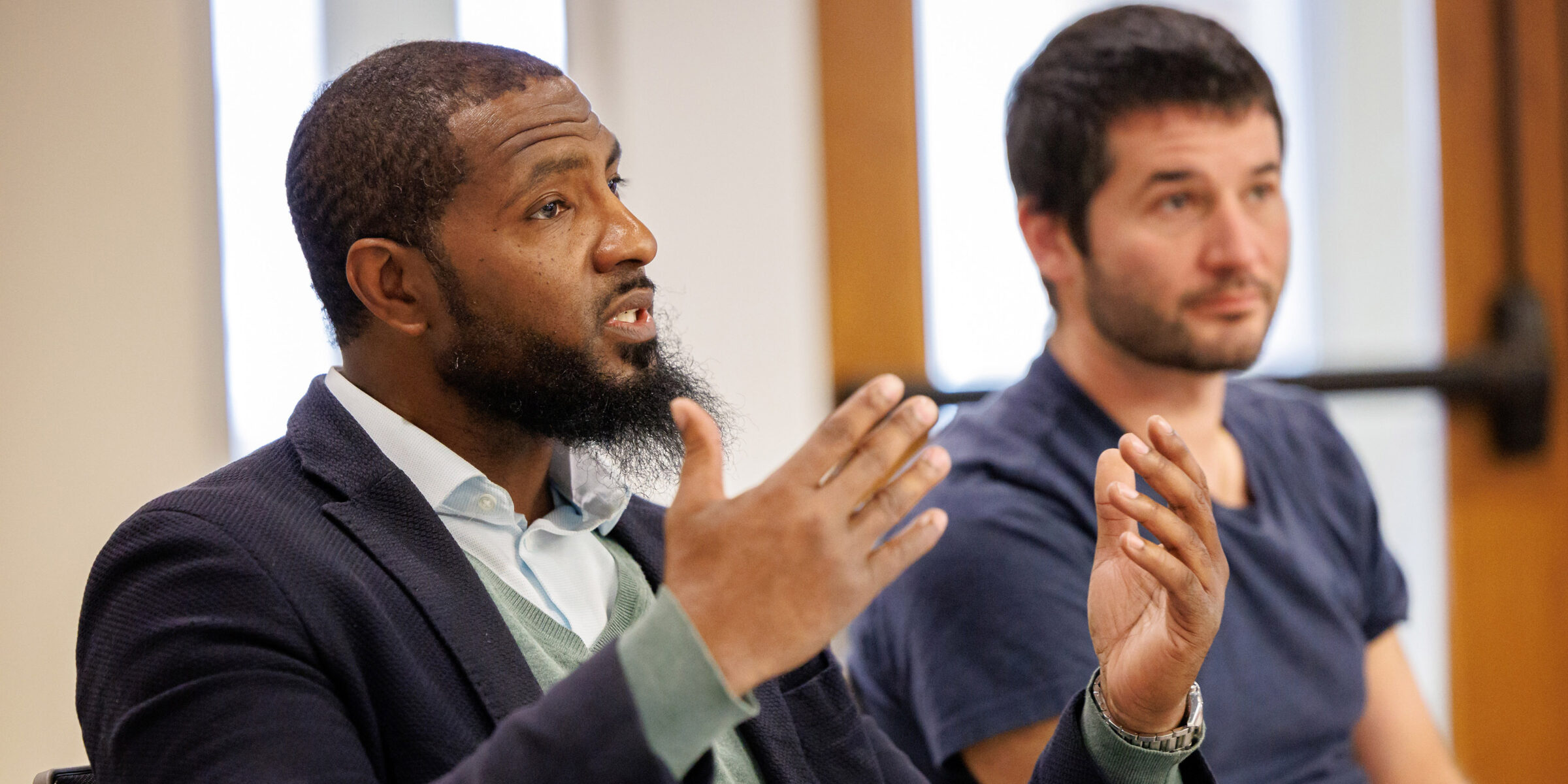 Man speaking in classroom