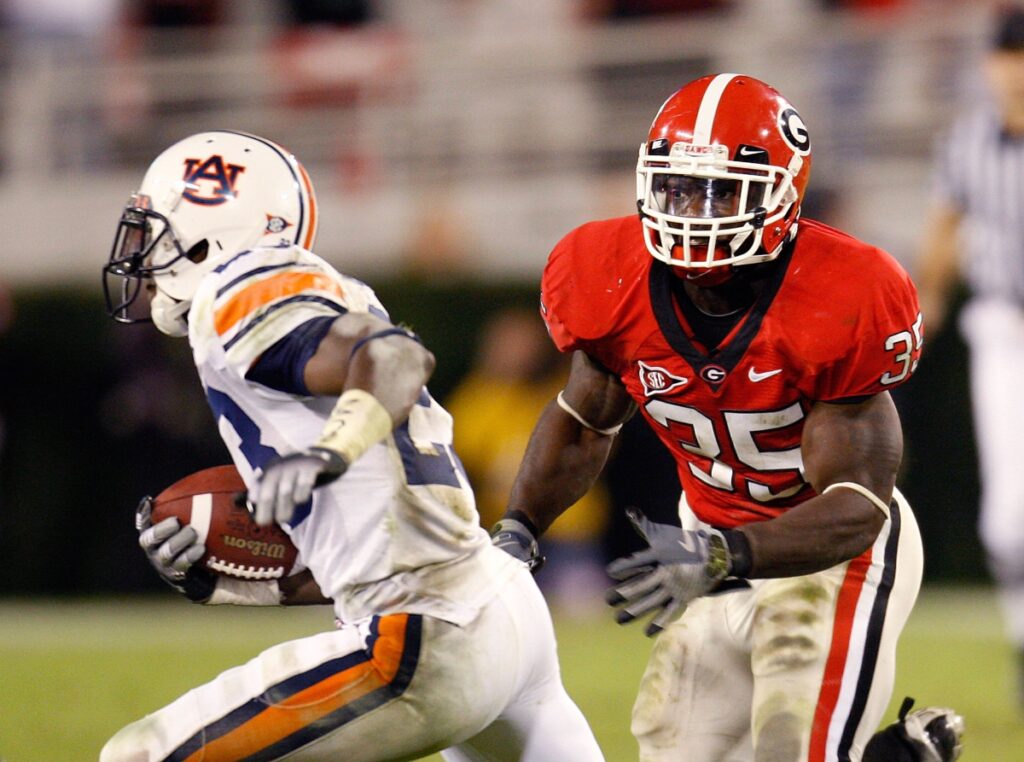 Rennie Curran playing football for UGA