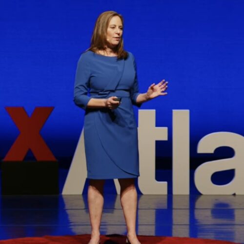 Person on stage at TedX
