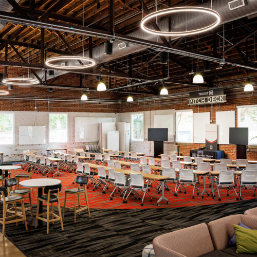 Photo of the Truist Pitch Deck at UGA's Studio 225 student entrepreneurship center