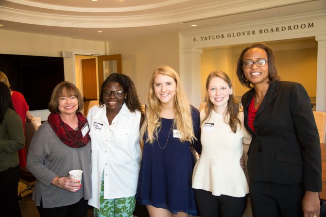 Students network with current and emeritus members of the Alumni Board at a Terry Women's Initiative event. Pictured are (from left): Kathryn Buffington (BBA '76)