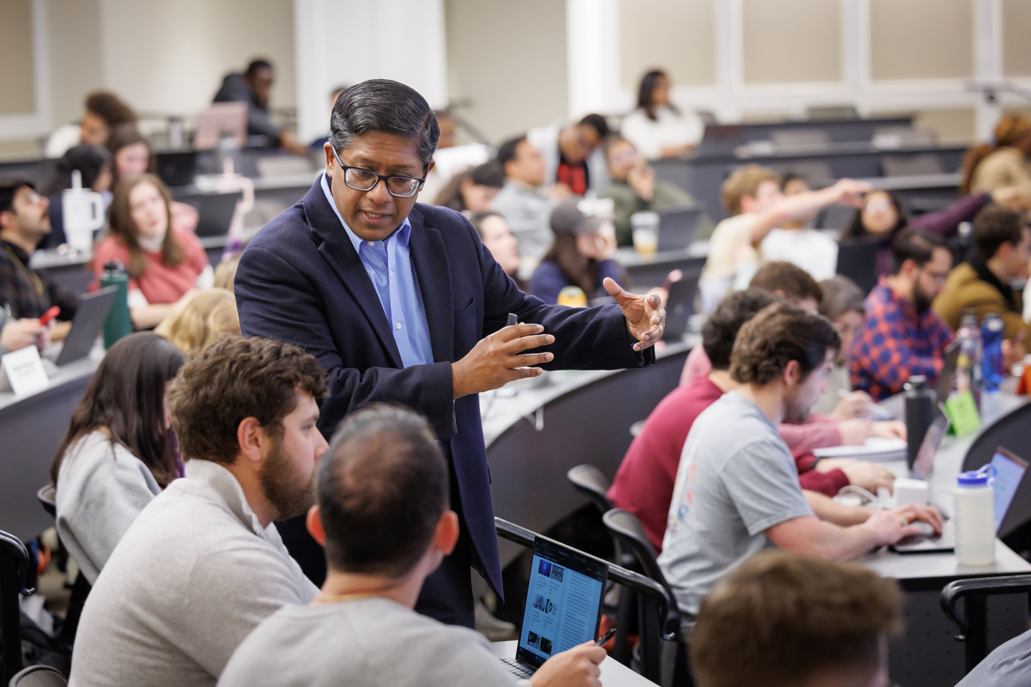 Dr. Santanu Chatterjee, Associate Dean for Inclusive Excellence, International and Master’s Programs and the Dr. Harold A. Black Distinguished Professor of Economics, teaches an economics course in the Full-Time MBA program on Monday, February 17, 2025 in Athens, GA.