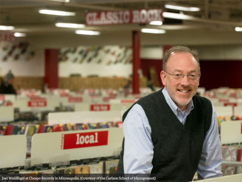 Joel Waldfogel poses for a photo at Cheapo Records in Minneapolis.