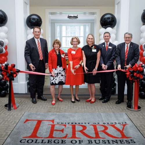 C. Herman & Mary Virginia Terry Family Foundation members and Terry leadership at ribbon cutting dedication ceremony