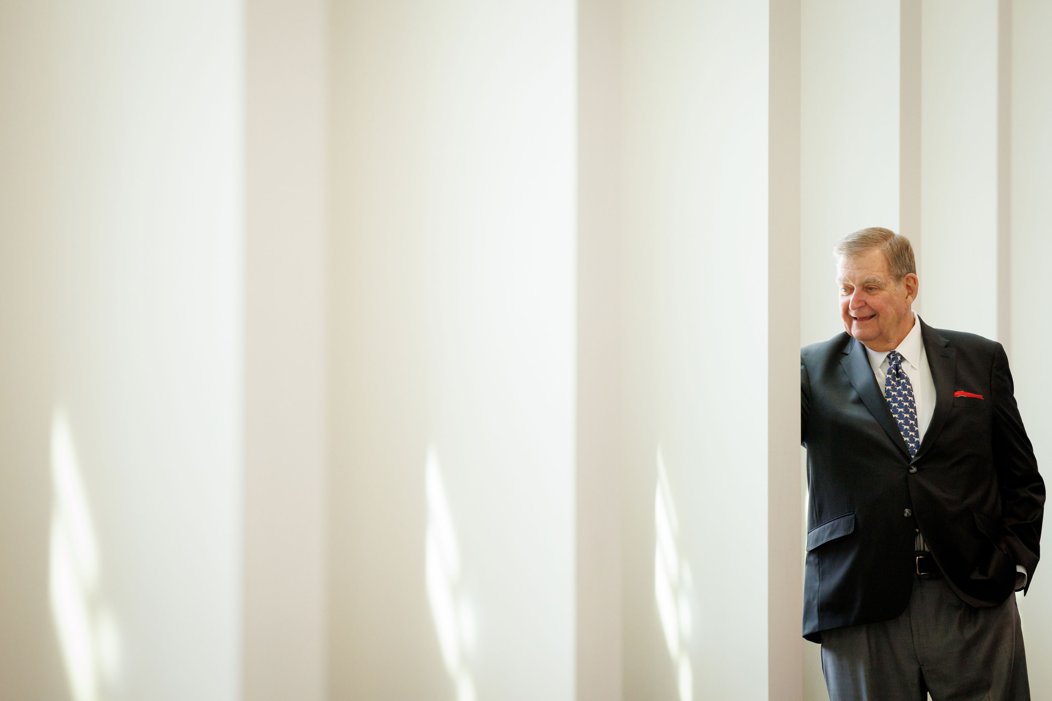 benefactor Doug Ivester in building hallway