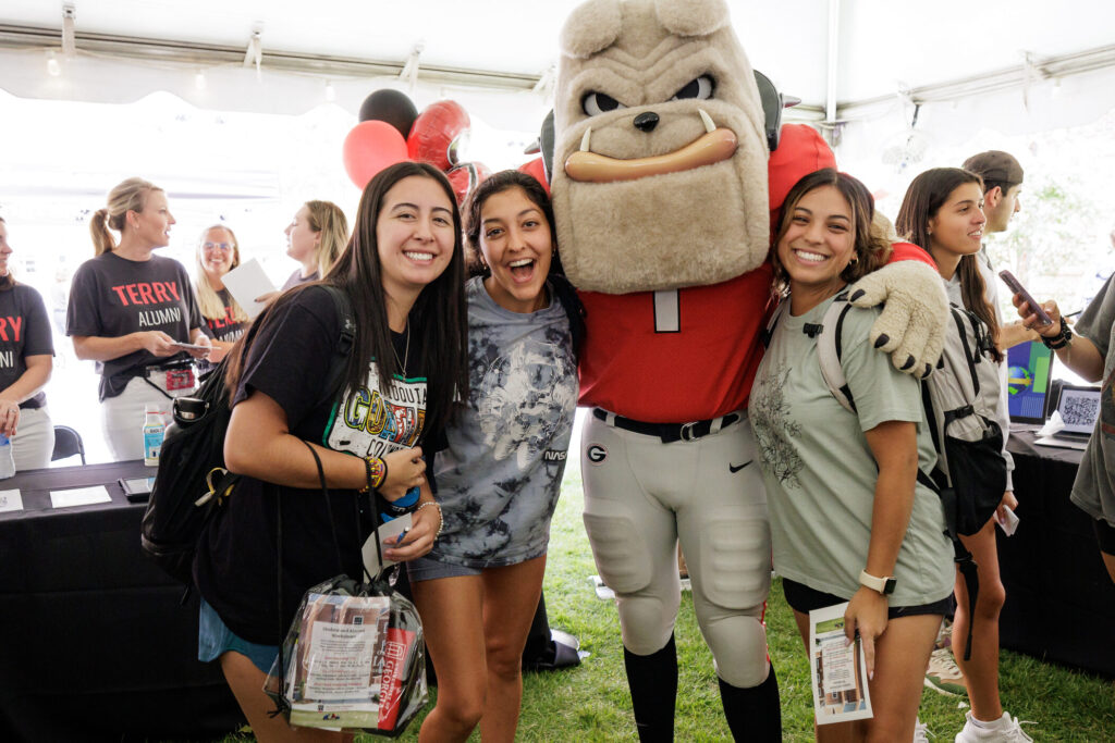 Students and Hairy Dawg