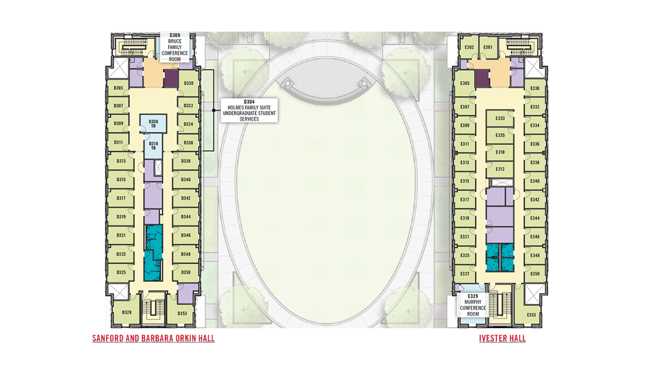 Ivester and Sanford and Barbara Orkin Halls: Floor 4