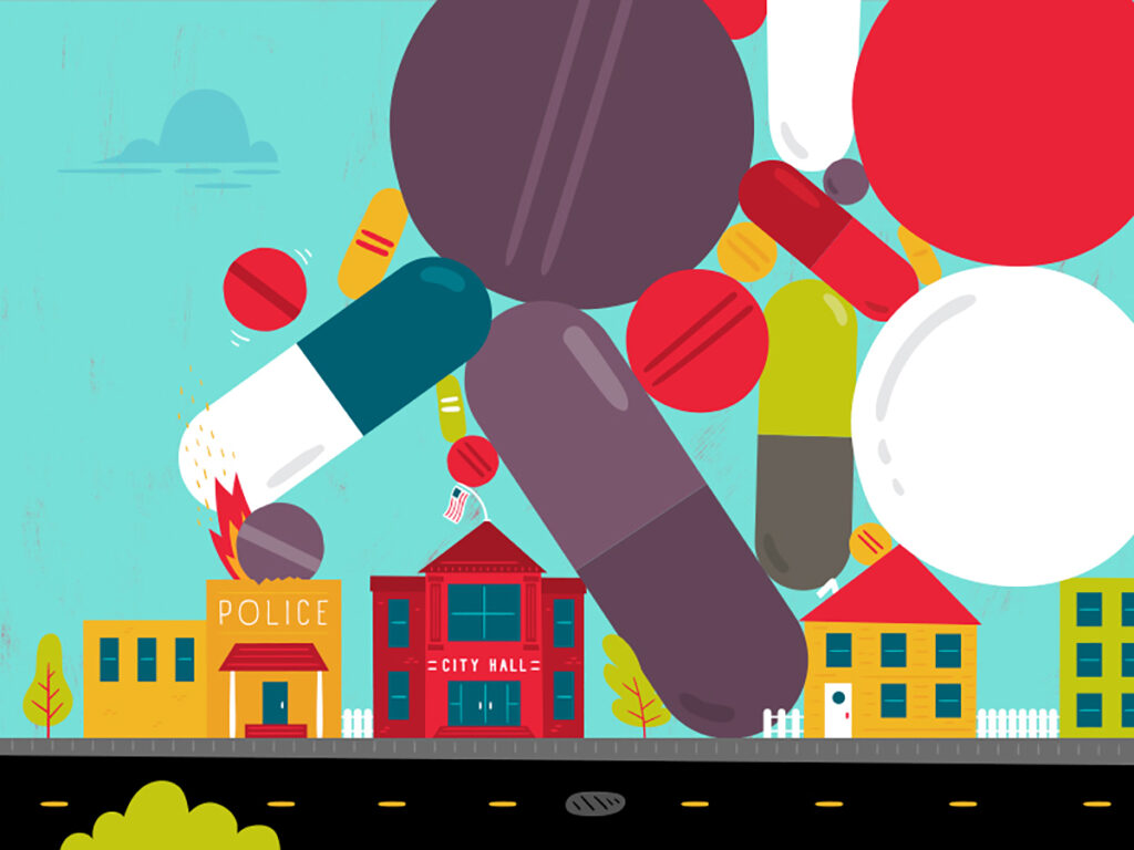 Pills and houses graphics