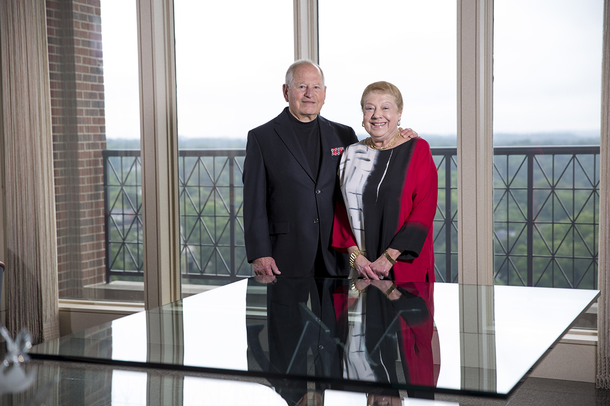 Terry College of Business donors Sanford and Barbara Orkin pose for a photo