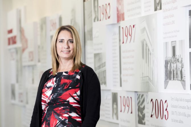 Jennifer Osbon poses for a photo in the Terry College Business Learning Community.